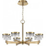 Люстра ODEON LIGHT FIVRE L-VISION ODL24 445 LED 48W 4000K 3336лм металл акрил, античная бронза 5032/48L